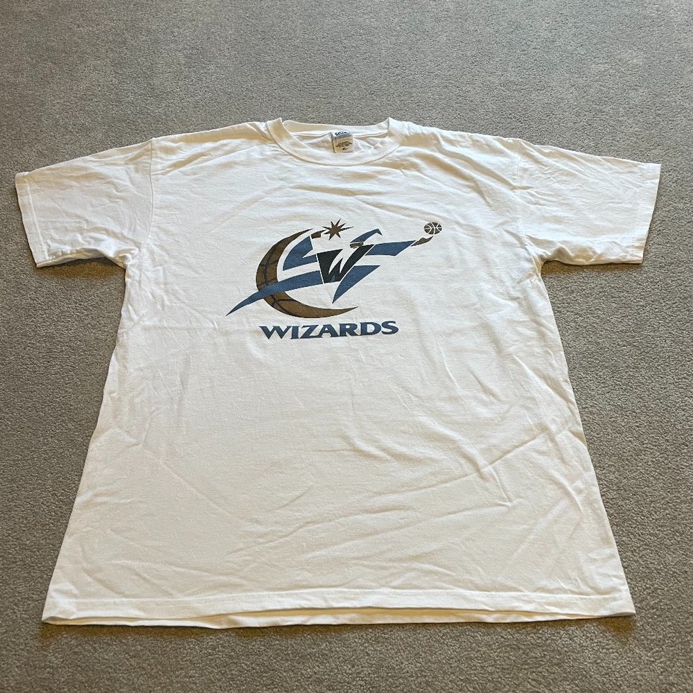 Washington Wizards Shirt Mens Extra Large XL White Old Logo MCI Anvil Basketball